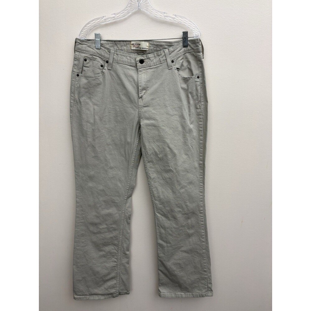 Levi Strauss Signature Low Rise Bootcut Jeans Womens Size 16 M Khaki Beige Tan